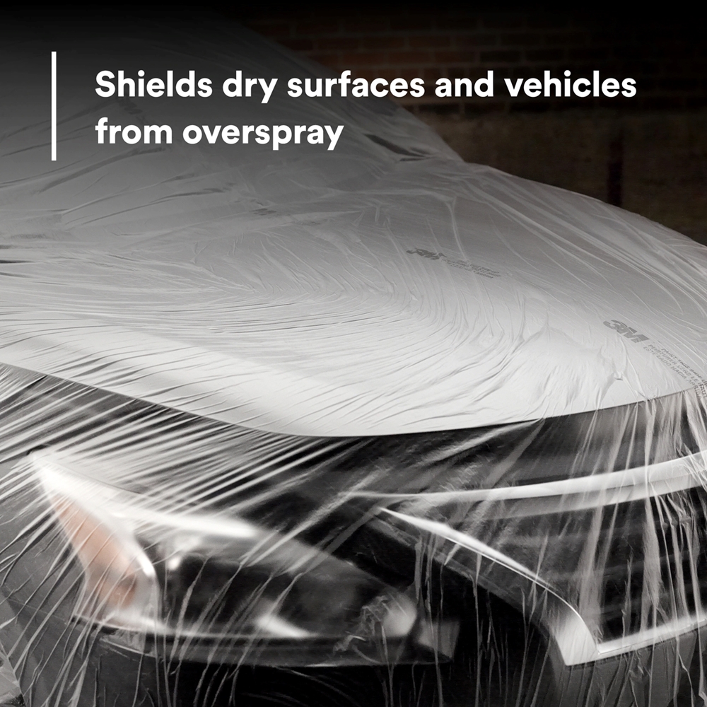 High Ground Clear Plastic Overspray Sheeting – 16' X 350' Roll For Auto Refinishing