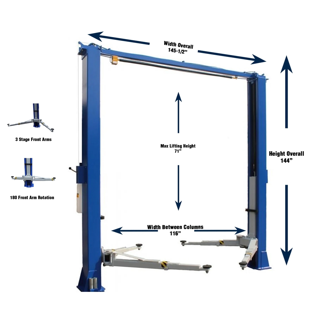 Genesis Auto Body Supply - iDEAL 10,000 Lb Two Post Bi-Symmetric