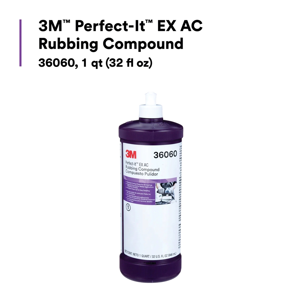 Perfect-It Perfect-It EX AC Rubbing Compound, 36060, Fast Cutting, High  Performing, 1 qt (32 fl oz)