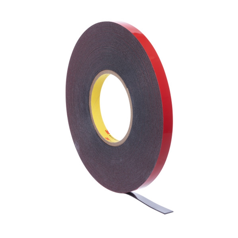 3M 1/4" X 20 Yds. Black Double Sided Attachment Tape - 6386
