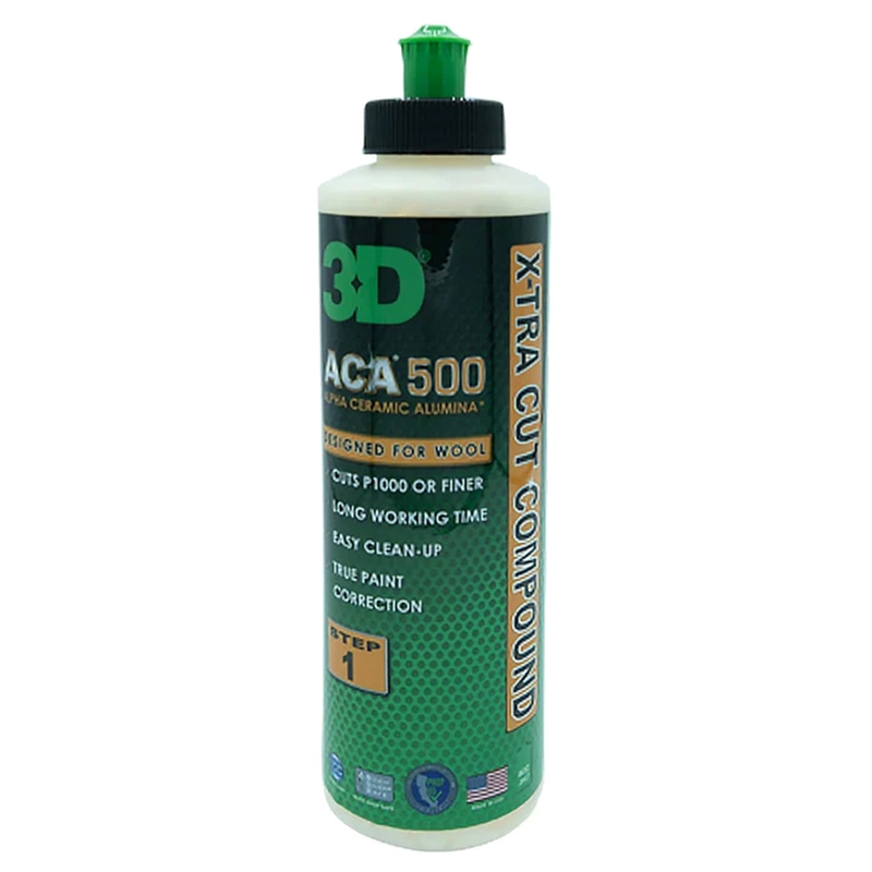 3D ACA 500 X-Tra Cut Compound 32oz – Heavy Cutting, Body Shop Safe, Paint Correction