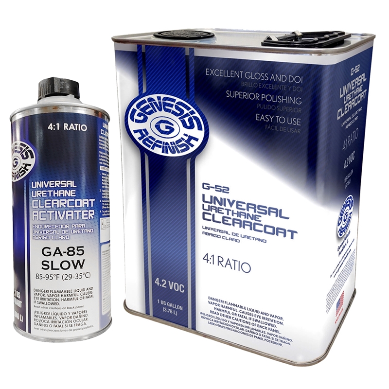 Genesis Refinish 4:1 Universal Urethane Clearcoat Gallon G-52  & Quart GA-85 Genesis Refinish Slow Activator Kit
