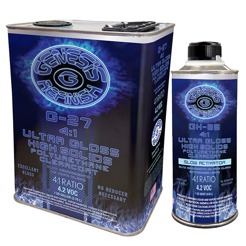 Genesis Refinish G-27 Super Gloss High Performance Polyurethane Clearcoat 4:1 Gallon & GH-85 Slow Activator Quart Kit