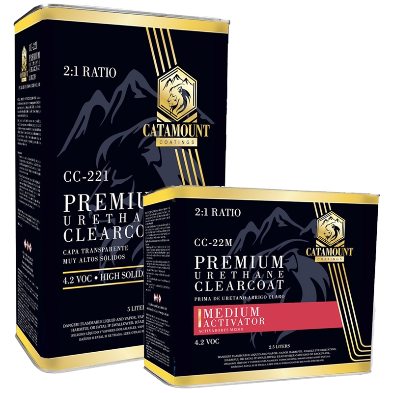 Catamount Coatings 2:1 Premium Urethane Clear Coat 5 Liter 221 & 2.5 Liter Medium Activator Kit