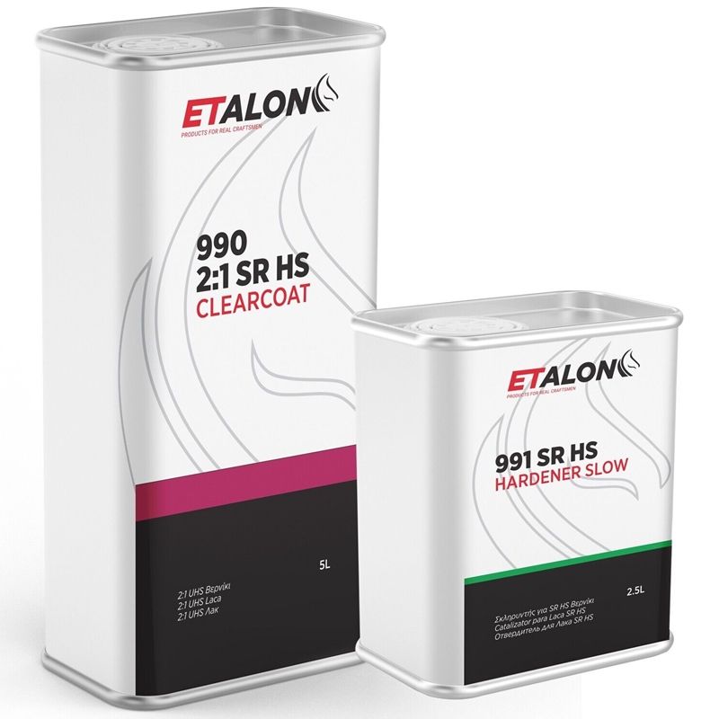 ETALON 990 2:1 Acrylic SR HS Clearcoat 5 Liter & 2.5 Liter 991 SR HS Slow Hardener Kit