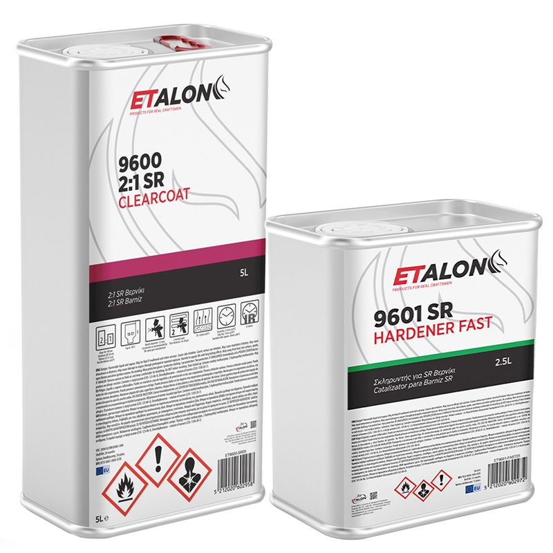 ETALON 9600SR 2:1 Clearcoat 5 Liter & 9601 SR 2.5 Liter Fast Hardener Kit