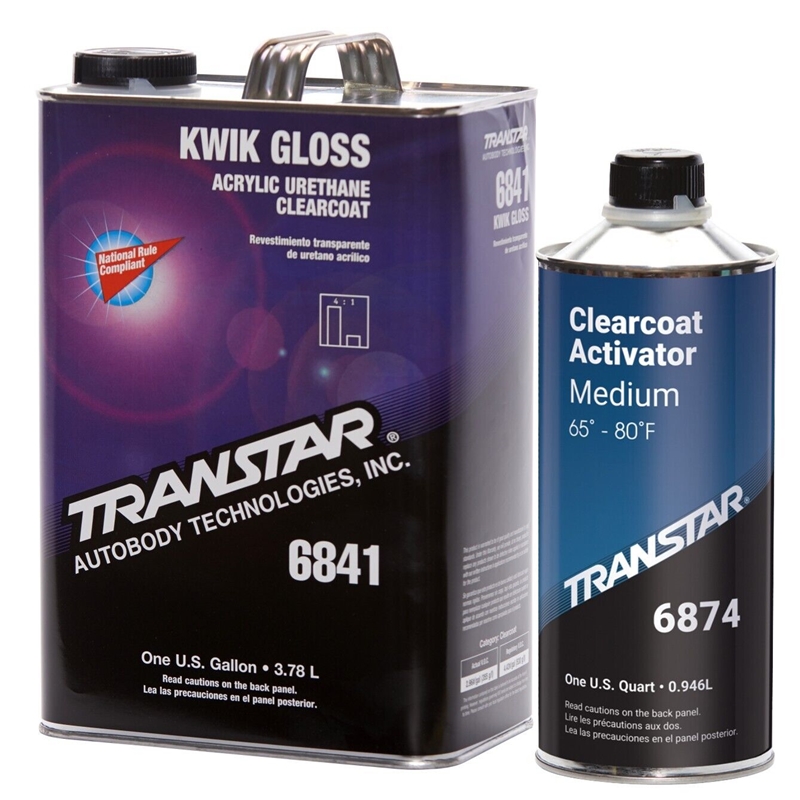 Transtar 6841 Kwik Gloss 4:1 Acrylic Clearcoat Gallon & 6874 Medium Activator Quart Kit