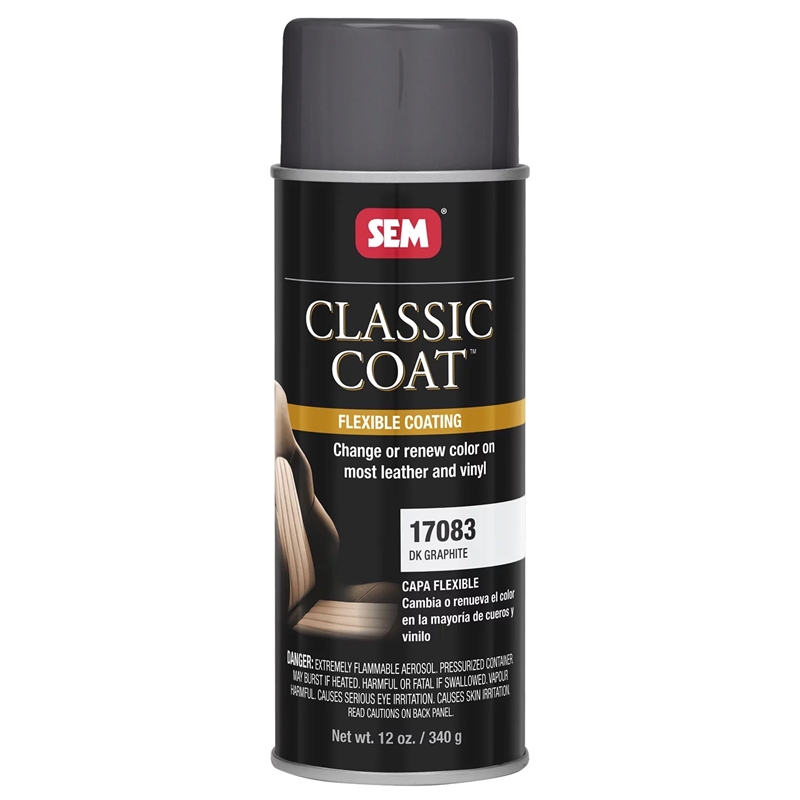 SEM Classic Coat Dark Graphite Leather Vinyl Paint 12 oz - 17083