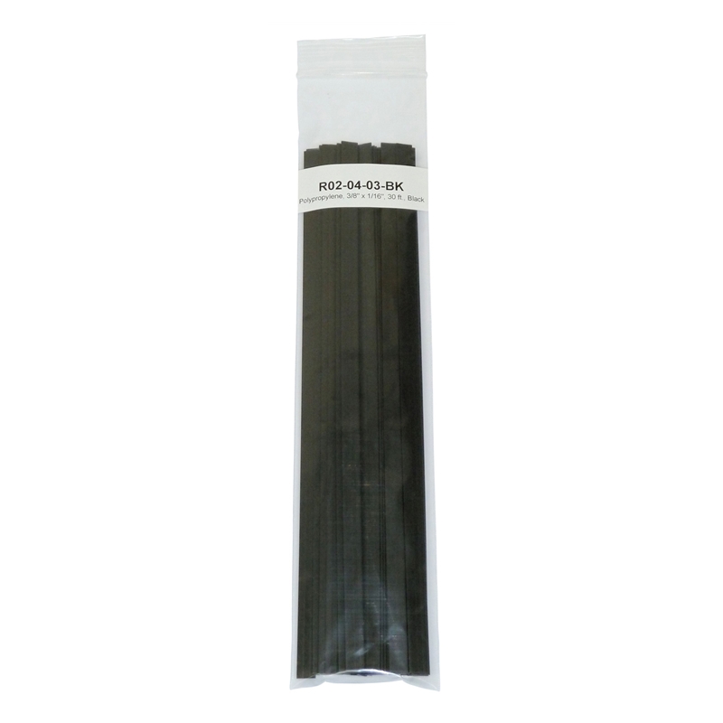 Polyvance  3/8" X 1/16" x 12" Flat Black Polypropylene Welding Rods - R02-04-03-BK
