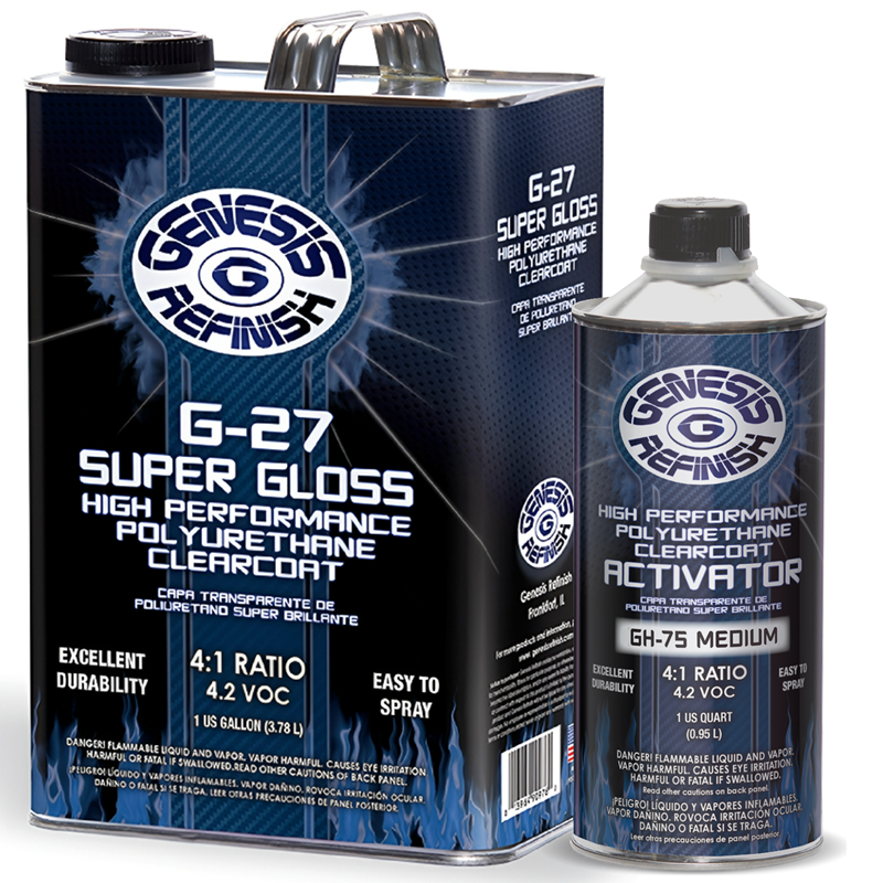 Genesis Refinish G-27 Super Gloss High Performance Polyurethane Clearcoat 4:1 Gallon & GH-75 Medium Activator Quart Kit