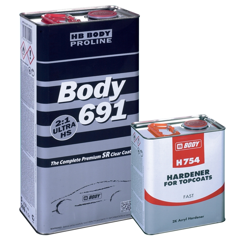 HB Body 691SR Clear ULTRA HS 2:1 Clear Coat & Fast Hardener 7.5 Liter