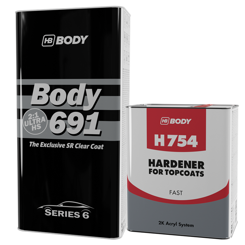 HB Body 691SR Clear ULTRA HS 2:1 Clear Coat & Fast Hardener 7.5 Liter