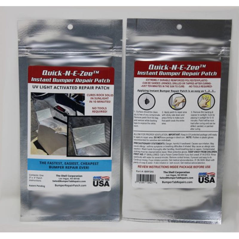 QUICK-N-E-ZEE Instant Bumper Repair Patch 3" x 6" -BRP-1