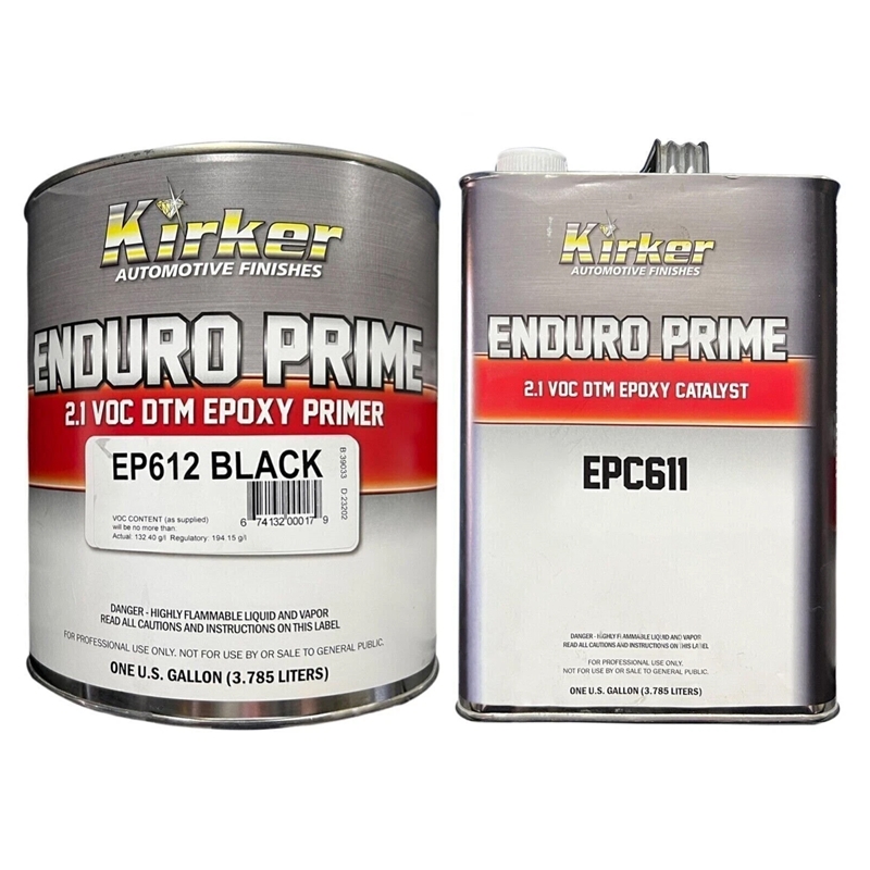 Kirker 2.1 VOC DTM Black Epoxy Primer & Catalyst 2 Gallon Kit - EP612-EPC611