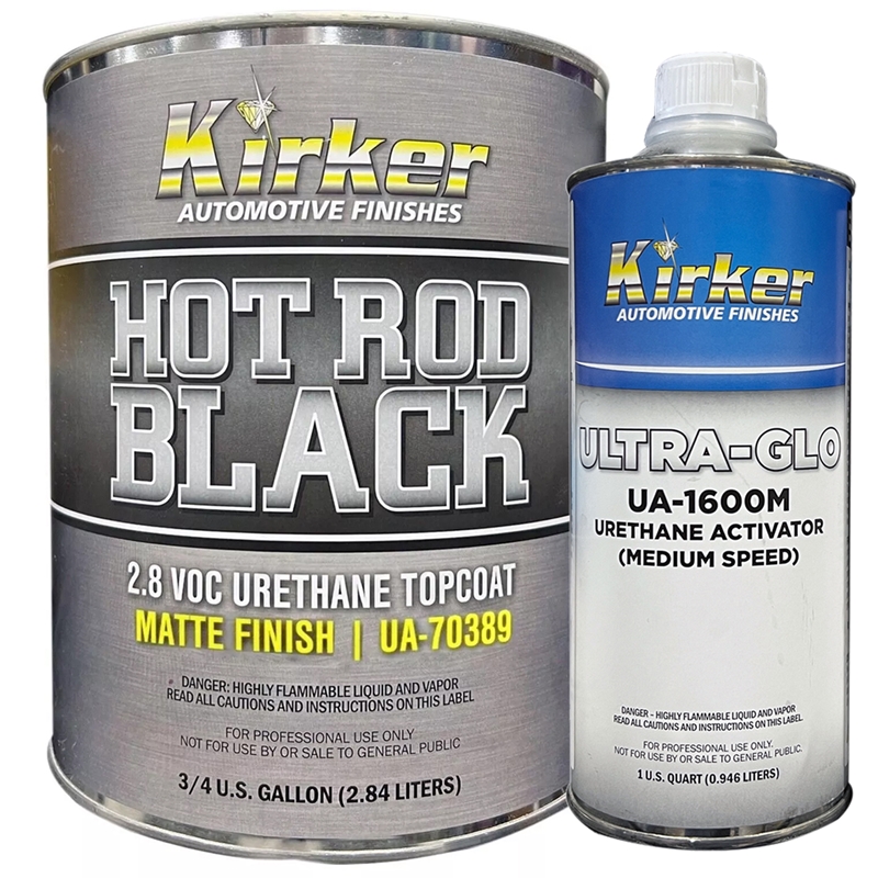 Kirker Hot Rod Black Matte Finish Topcoat 3/4 Gallon & Activator Kit - UA-70389