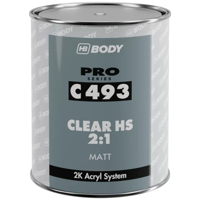 HB Body C493 Matte HS 2:1 Clear Coat 1-Liter - C493