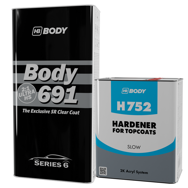 HB Body 691SR Clear ULTRA HS 2:1 Clear Coat &  Slow Hardener 7.5 Liter