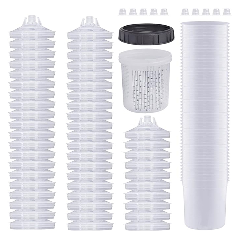 Genesis Refinish Disposable Paint Spray Gun Cup Liners and Lid System 50