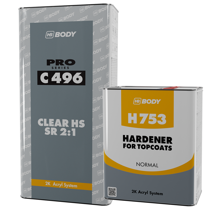 HB Body C496 Matte HS SR 2:1 Clear Coat and Normal Hardener  5-Liter - C496 -H753