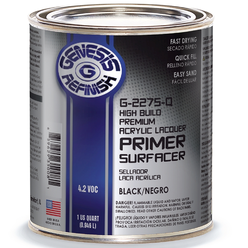 Genesis Refinish High Build Premium Black Lacquer Primer Gallon - G-2275