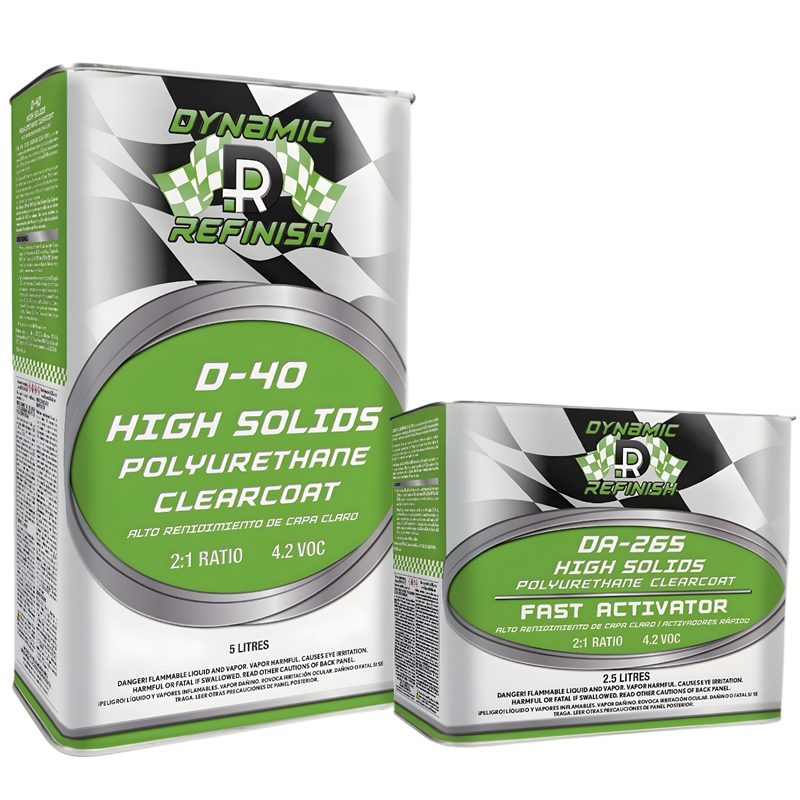 Dynamic R Refinish D-40 High Solids Polyurethane Clearcoat 2:1 Kit with Fast Activator - D-40-DA-265