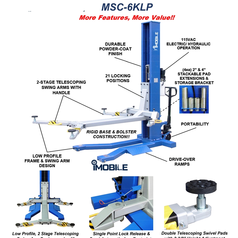 Genesis Auto Body Supply - Ideal 6,000 Lb Mobile Single Column