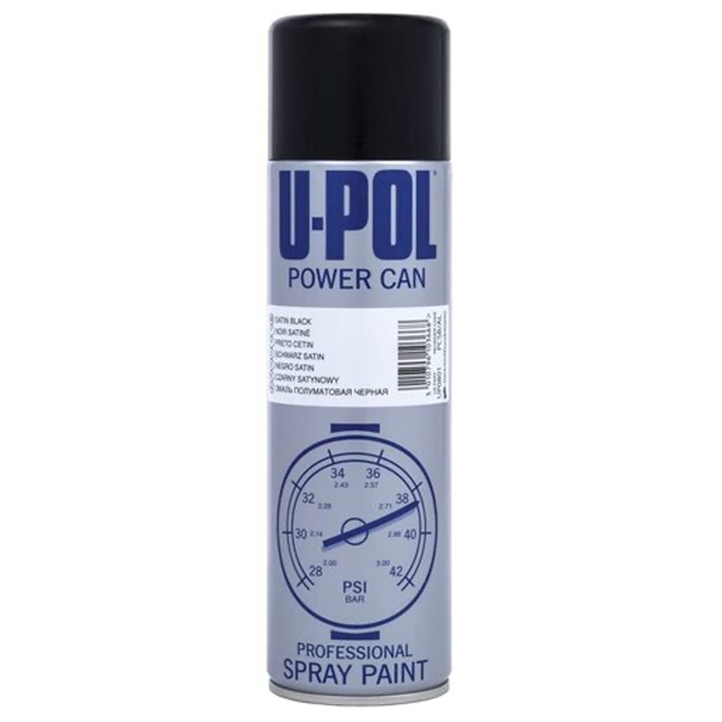 U-Pol Powercan Satin Black Aerosol 500Ml