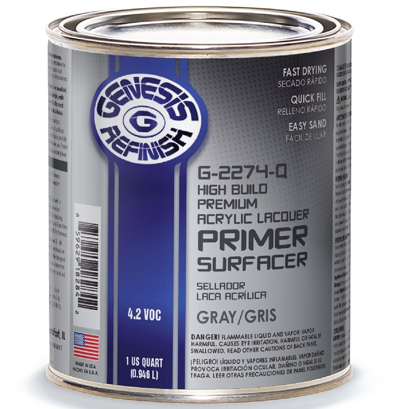 Genesis Refinish High Build Premium Gray Lacquer Quart - G-2274-Q
