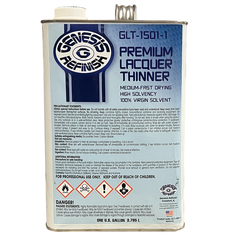 Genesis Refinish Premium Lacquer Thinner 1 Gallon - GLT-1501-1