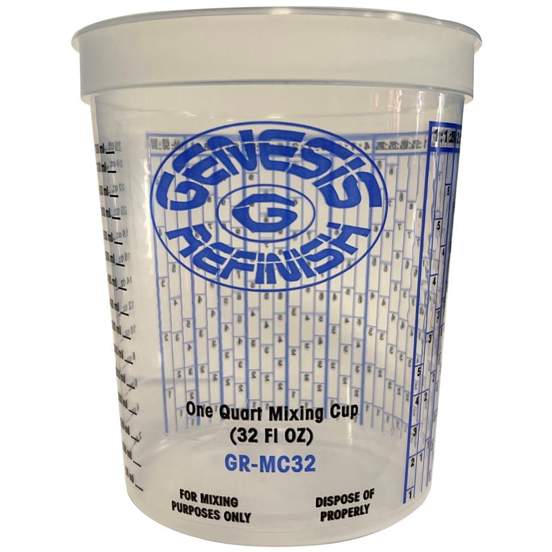 Genesis Refinish Quart Mixing Cups With Calibrated Ratios (100/Box) -  GR-MC-32-CASE