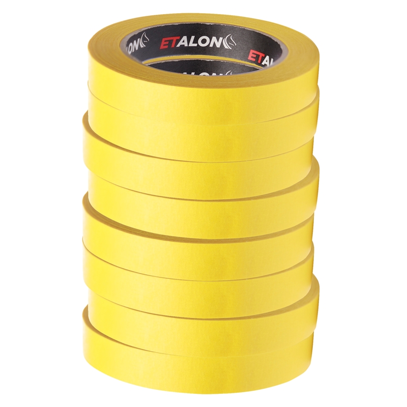 ETALON Premium Masking Tape (3/4") 110°C 18Mm X 50 Yds., Bright Yellow - ET1101850