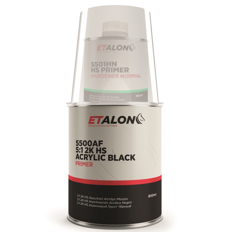 ETALON Etaprime Acrylic Black Primer 5+1 (800Ml) & Hardener (160Ml) - Set - ET5500AF-08/B