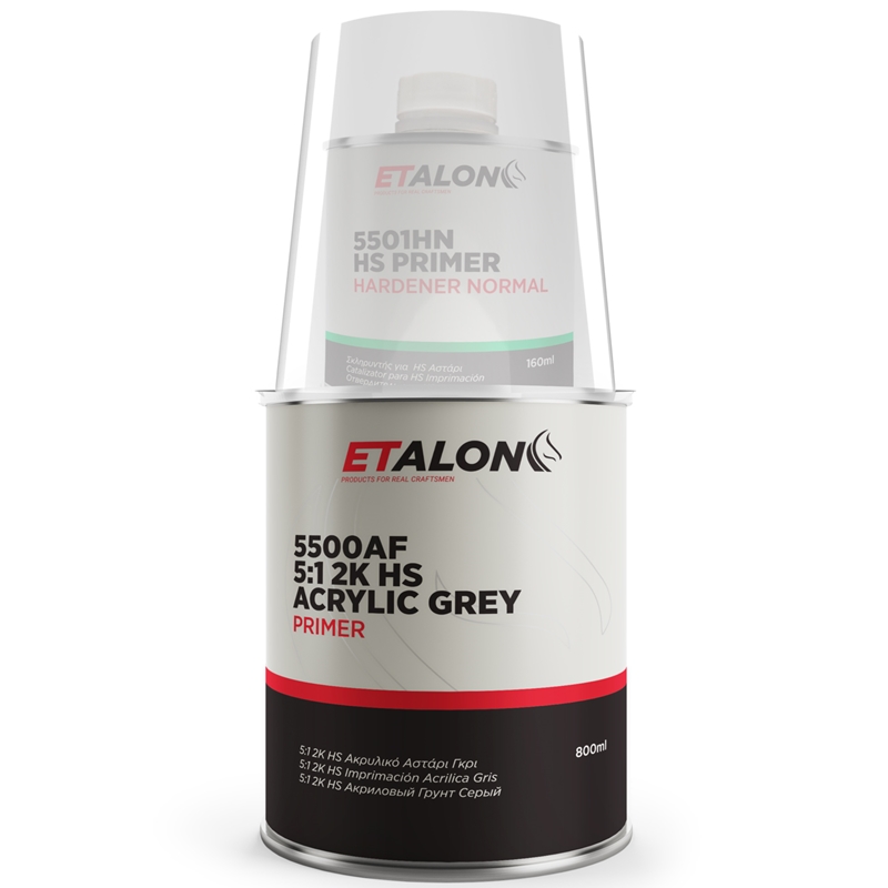 ETALON Etaprime Acrylic Grey Primer 5+1 (800Ml) & Hardener (160Ml) - Set - ET5500AF-08/G