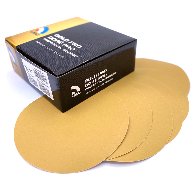 USC 6" Psa P150 Gold Paper Flat (100/Box) - 82309