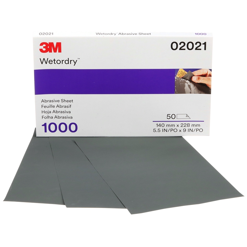 3M 5-1/2" X 9" 1000 Grit Wet/Dry Sheets (50/Pack) - 2021