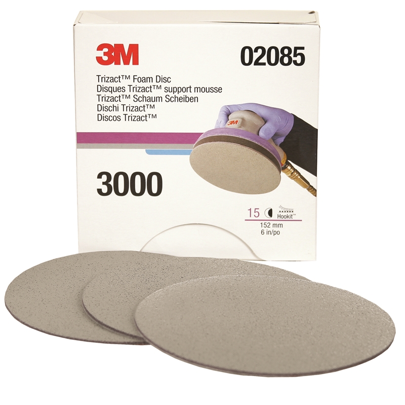 3M 6" 3000 Grit Trizact Foam Disc (15/Box) - 2085