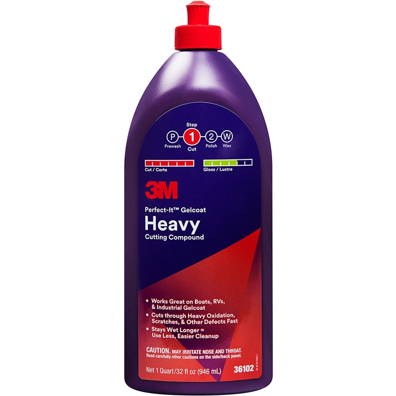 3M Perfect-It Gelcoat Heavy Cutting Compound Quart - 36102