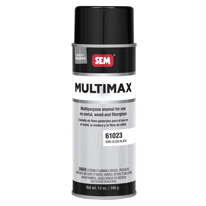 SEM Multimax SEMi-Gloss Black Enamel Paint 12 Oz. Aerosol - 61023