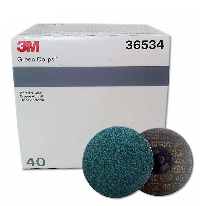 3M 3" 40 Grit Green Roloc Disc (25/Box) - 36534