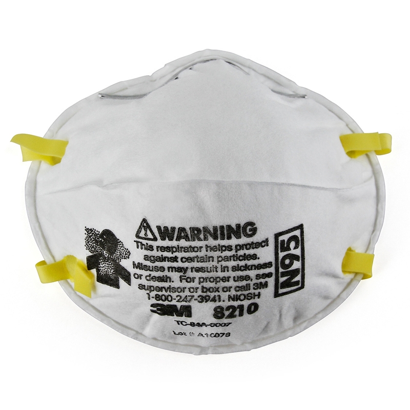 3M (8210) N95 Disposable Half Facepiece Respirator (20/Box) - 46457