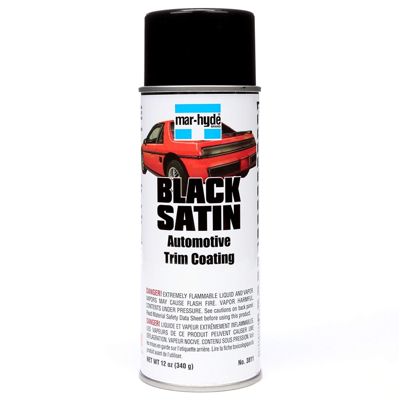 Mar-Hyde™ Black Satin™ Smooth Texture Automotive Trim Coating Aerosol Black - 3811